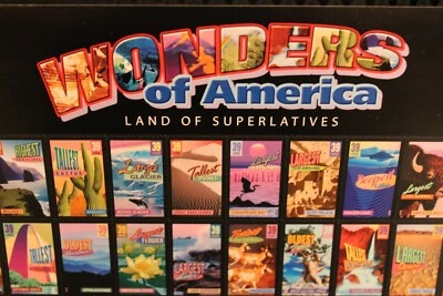WONDERS OF AMERICAN 2005 USPS STAMPS LAND OF SUPERLATIVES 39c 40 SHEET - Image 1 of 4