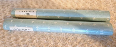Laura Ashley Home 56sqft Blue White Floral Vinyl Wall Covering Wallpaper Lot 2 - Image 1 of 4