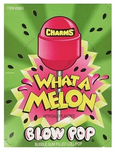 48x Charms Blow Pops What-A-Melon 18g Chicle Relleno Lollipop Americano - Imagen 1 de 5