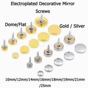 Dome/Flat Screw Cover Caps Copper Electroplated Decorative Mirror Screws 10-25mm - Picture 1 of 45