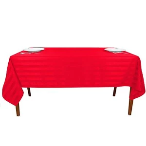 5 manteles de mesa rectangulares de satén 100 % algodón egipcio a rayas - Imagen 1 de 18