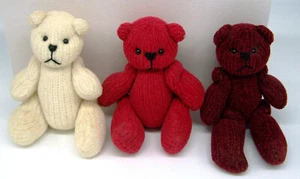 DE COLECCIÓN 6" CHENILLA ARTICULADO PELUCHE OSITOS DE PELUCHE BORGOÑA-BLANCO-ROJO - JUEGO DE 3 - Imagen 1 de 1