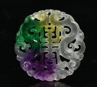 2 Dynastie Jadeit Jade Fengshui Double Dragon Beast Yubi Amulett Anhanger