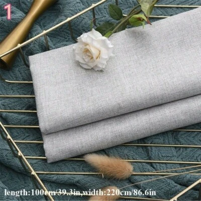 100x220cm Cotton Linen Fabric Plain Solid Table Cloths Sofa Bed Clothes DIY - Image 1 of 4