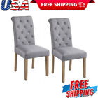 Parson Dining Chairs Tufted Upholstered W/ High Back 2 Sets Restaurant 275 lbs