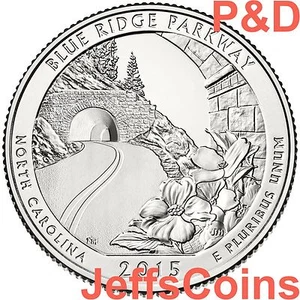 2015 P&D Blue Ridge Parkway QUARTER North Carolina New US.Mint 2 Coins PD ATB - Picture 1 of 6