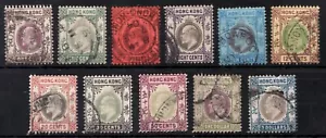 1903 Hong Kong Sc# 71-83 . Watermarked single crown CA, KEVII. Used Est$500+ - Picture 1 of 1