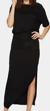 American Rose 162256 Womens Daniella Short Sleeve Maxi Dress Black Size Large