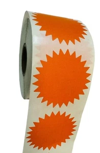 Orange STARBURST (2") Direct Thermal Zebra Labels - 2 RLS of 700 EA - Picture 1 of 7