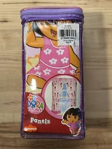NEW Pair Dora The Explorer Window Panel Curtain Drapes 63"x82" Pink Butterflies - Picture 1 of 7