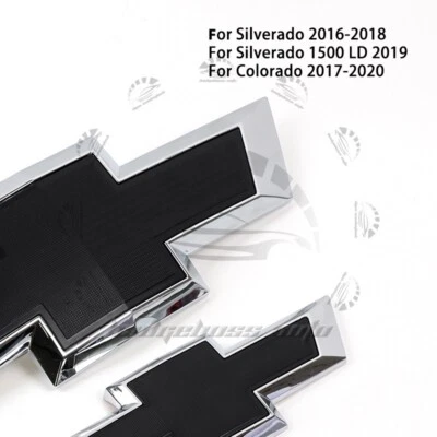 Chrome Black Bowtie Emblem Front Rear Badge 2015-20 for Tahoe Suburban 22814066 - Изображение 1 из 3