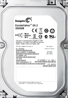 Hard Drive Seagate Constellation ES.2 3TB 7200 64MB SAS ST33000650SS 3.5 " Inch - Image 1 of 3