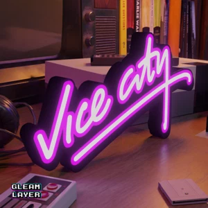 Letrero de luz LED con logotipo de neón de GTA Vice City - Imagen 1 de 5