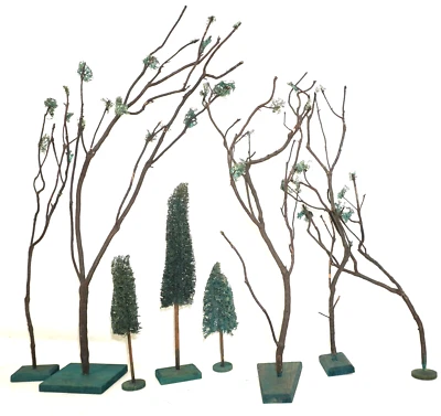 Luffa Bäume für Eisenbahn Modelleisenbahn O/HO Weihnachtsberg URALT /P1511/6 - Bild 1 von 4