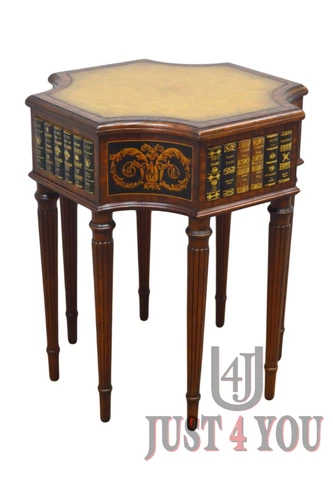 Maitland Smith Mahogany Leather Book Table Cover