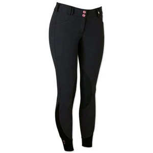 Womens Horse Riding Breeches Ladies Knee Patch LightWeight Stretchable Two Tone - Picture 1 of 7