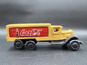 Vintage Coca Cola Truck - Gusseisen Metall - gelb Semi Delivery Truck 7" - Bild 1 von 7