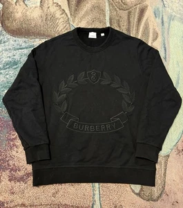 Burberry schwarz Rundhalsausschnitt bestickt Blatt schwarz Herren Large - Fehler gezeigt - Bild 1 von 9