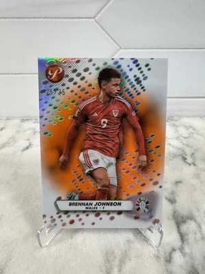 2023 Topps Pristine Road To Euro 2024 Brennan Johnson Orange Refractor /25 Wales - Image 1 of 2
