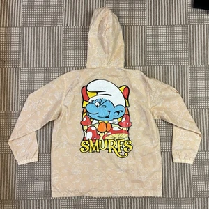 Neu mit Etikett The Smurfs Spellout Unisex Pullover Kapuze Windbreaker Jacke Größe XL - Bild 1 von 4