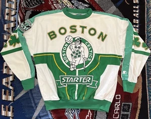 Vintage Boston Celtics Starter Crewneck All Over Print Pullover XL 90s AOP Grail - Picture 1 of 19