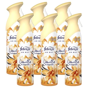 6 x Febreze Air Mist Freshener Spray Vanilla Magnolia 185ml Safe Use Around Home - Picture 1 of 6