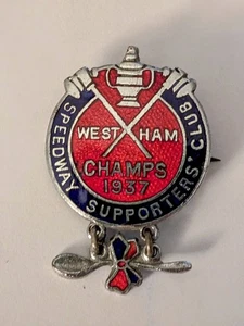 1937 Speedway Badge West Ham Champs Supporters Club - Picture 1 of 5