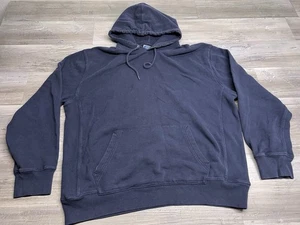 Vintage J Crew Hoodie Mens Sz 2XL Nacy Blue French Terry Faded Heavyweight Blank - Picture 1 of 5