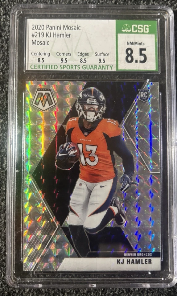 2020 Panini Mosaic KJ Hamler RC #219 Broncos RC CSG 8.5 - Image 1 of 1