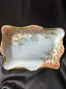 Antique O.&E.G. Royal Austria Hand Painted Floral Tray Signed Foust 5½x4 - Picture 1 of 7