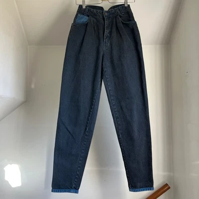 Jeans Levis negros vintage talla 6 cintura alta plisados únicos Foto 1 de 4
