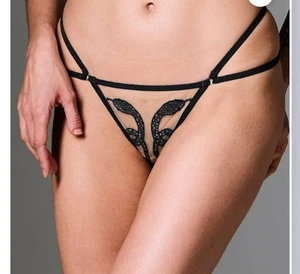 Thistle And Spire Medusa Embroidered Snakes Thong Sheer Plus Size 2X New - Picture 1 of 6