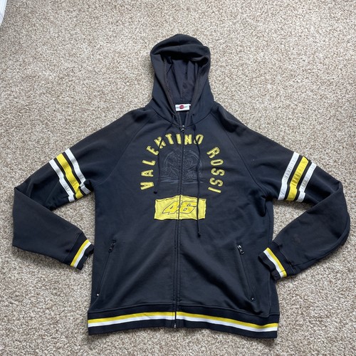 Felpa con cappuccio zip intera Precisport Valentino Rossi VR46 nera e gialla uomo XL macchie