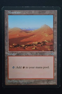 Magic The Gathering MTG MOUNTAIN (ORANGE) Mirage MP Moderately Played - Picture 1 of 2