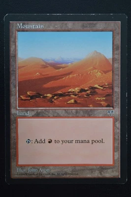 Magic The Gathering MTG MOUNTAIN (ORANGE) Mirage MP Moderately Played - Image 1 of 2