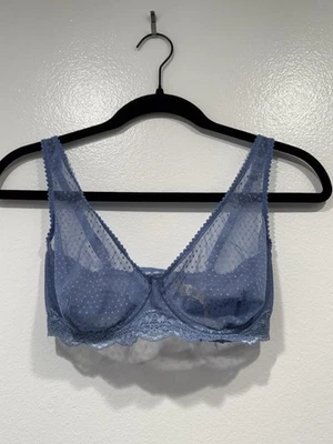 Sujetador Free People Mid Week Malla Punteada Con Aros Para Mujer Talla 32DD Transparente Sexy Foto 1 de 4