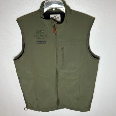 King Ranch Mens Bonded Poly “Classic Vest” Mens L Green Sleeveless Full Zip Logo - Image 1 of 4
