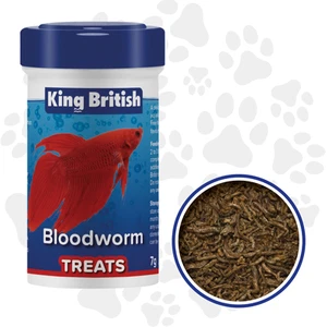 King British Bloodworm Fish Treats 7g | Natural Protein for Fish & Turtles - Picture 1 of 4