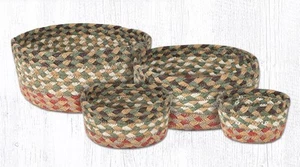 Earth Rugs CB-24 Olive Burgundy Gray Casserole Baskets Set of 4 - Bild 1 von 1