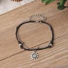Jewelry Leather Summer Beach Women Foot Chain Anklets Sun Pendant Beads Charm