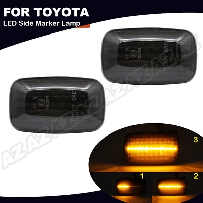 Dynamic LED Smoked Side Marker Light For Toyota Land Cruiser Camry Hilux Mark II Foto 1 de 4