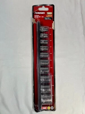 Husky 3/8 in. Drive Standard SAE Socket Set (10-Piece) H3DSAE10PCSR - Image 1 of 4