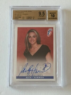2006 Rittenhouse WNBA Hall of Fame BECKY HAMMON Autographed BGS 9.5 Signed AUTO - Image 1 of 4