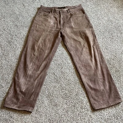 VTG Godbody Denim Men’s Brown Denim Baggy Jeans Skater 40x33 Actual 39 X 32.5 - Image 1 of 4