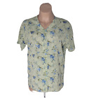 Jaclyn Smith Button Up Collared Shirt ~ Sz Xl ~ Green & Blue ~ Short Sleeve