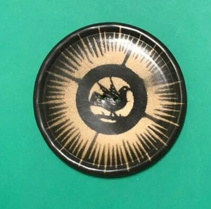 Vintage ART DECO Extra Large CELLULOID BUTTON w/ Bird in Sun Sew-through Button - Picture 1 of 3