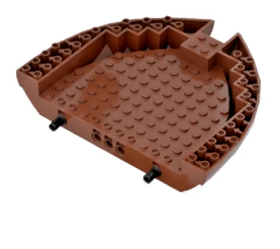 Lego Pirate Ship Boat Hull lower Bow Section -Reddish Brown #64651 - Image 1 of 2