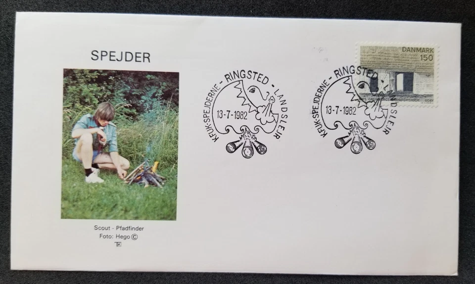 [SJ] Denmark Boy Scouts 1982 Camping Scouting (stamp FDC) - Image 1 of 4