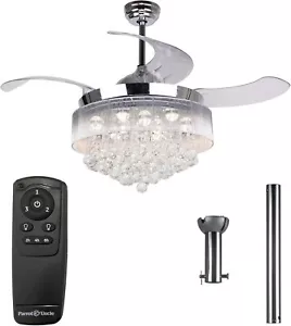 Parrot Uncle Ceiling Fans with Lights and Remote Bedroom Chandelier Ceiling Fan - Picture 1 of 9