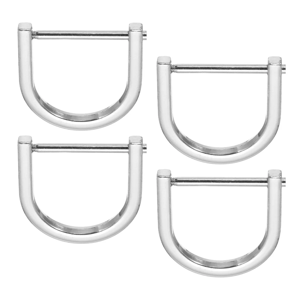 4 Piezas Anillos en D de 1" Grillete Herradura Forma de U Anillo en D Plata Foto 1 de 4